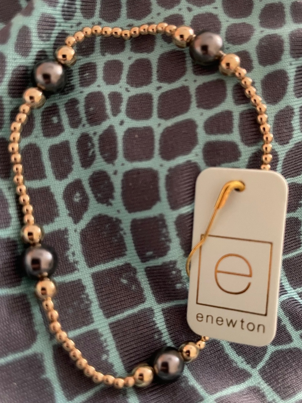 ENewton Purpose Pearl 6mm Gold and Grey Pearl Bracelet nwt